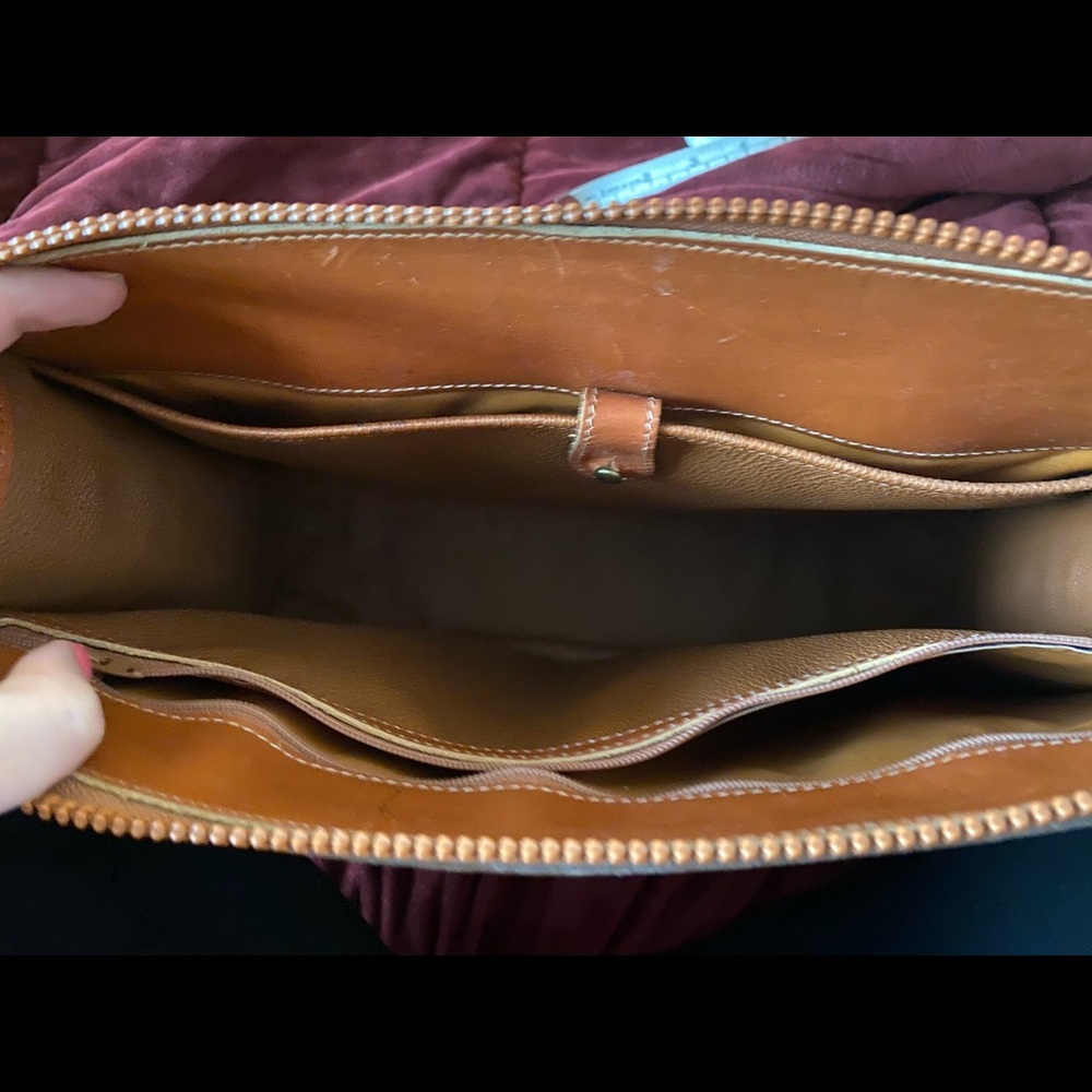 Dooney & Bourke Black and Brown Leather Satchel Tote - Picture 6 of 7